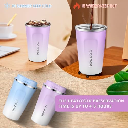 CS COSDDI 12 oz Coffee mug - Stainless Steel Coffee Cup with Leakproof Lid - Image 4
