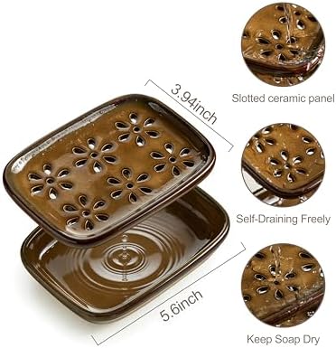 Miamolo Soap Dish with Draining, Bar Soap Holder Keeping Soap Bars Dry - Image 3