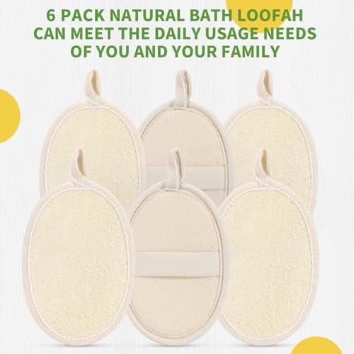 6 Pack Large Size Natural Loofah Body Scrubber for Exfoliating - Image 7