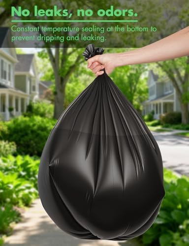 Compost Bags 13 Gallon, 50 Count Biodegradable Compostable Tall Kitchen Can Liners, Thick Unscented Tear & Leak Proof Plant-Based Garbage Bags for Food Waste, Bathroom & Garden, Black - Image 5