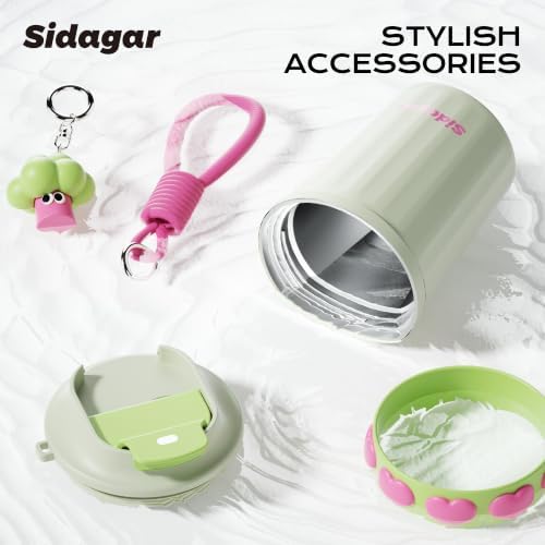12 oz Insulated Coffee Tumbler with Lid, Cute Travel Mug, Neo Green - Image 5