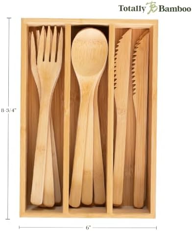 Totally Bamboo 12-Piece Reusable Bamboo Flatware Set with Travel Case - Image 7
