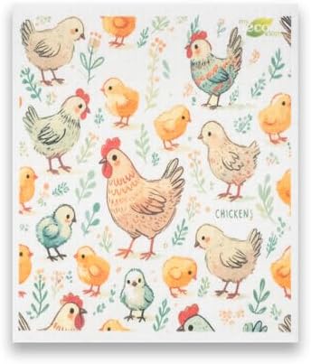 SWEDEdishcloths - Cellulose Sponge Dish Towels - Mixed Set of 6 (One of Each Design) Chickens Swedish Dish Cloths - Image 3