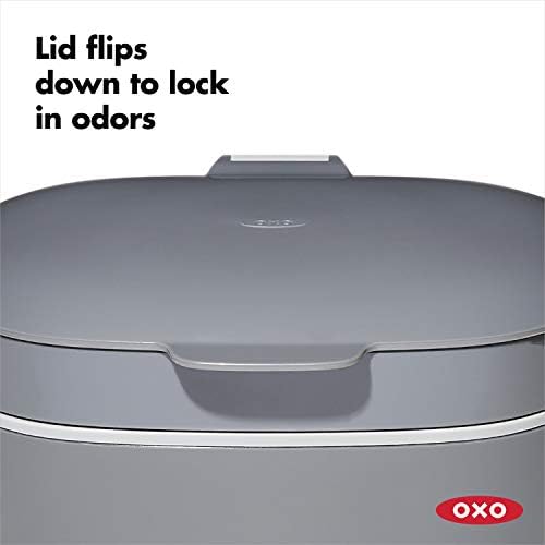 OXO Good Grips Easy-Clean Compost BIN - Charcoal - 1.75 GAL/6.62 L, Plastic, 8.3" L x 10.15" W x 12" H (Pack of 4) - Image 5