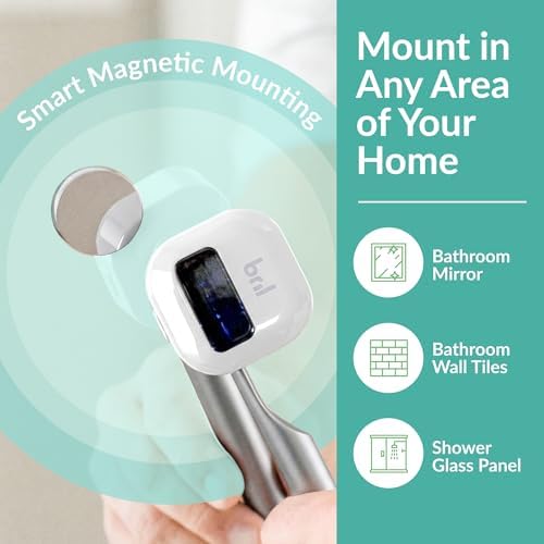 Bril UV-C Toothbrush Sanitizer and Holder – Wall Mounted, Rechargeable, 30-Day Battery, Magnetic Mount, Fits Electric and Manual Brushes, Portable Travel Case, Auto-Shutoff – White - Image 5