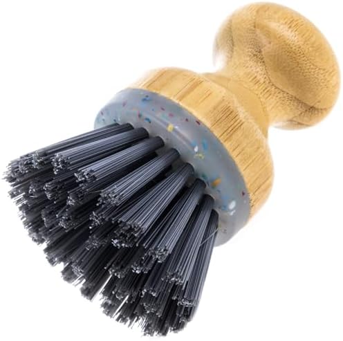 Beille 1pc Dish Brush with Bamboo Palm Handle and Heavy Duty Bristles Kitchen Essentials by BEILLE