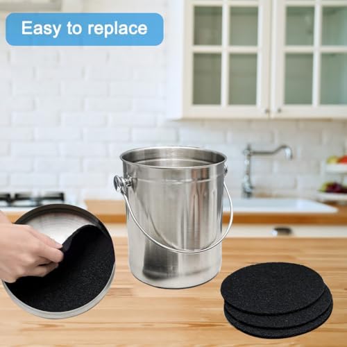 7.25inch Charcoal Filters for Compost Bucket, 3 Pack Compost Filter for Countertop Bin Pail, Activated Carbon Replacement Filters for Kitchen Compost Bins, Home Bucket Compost Bin Refill, Round - Image 6