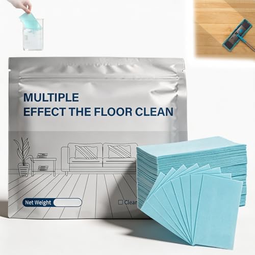 Multiple Effect The Floor Clean, 2027 New Multi Effect Floor Clean Tablets, Concentrated Cleaner for Hardwood, Tile, Laminate & More (Blue — Camellia Scent, 30PC) by Unknown