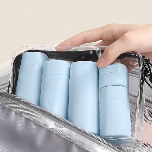 Travel Bottles for Toiletries, 5 Pack Travel Size Containers, TSA Approved Leak Proof - Silicone Toiletry Containers with Clear Bag for Shampoo, Conditioner & Lotion, Travel Essentials - Image 5