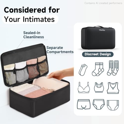 OlarHike Packing Cubes for Travel,Gifts for Women Mom,Anti-Tearing Suitcase Organizer for Luggage with Shoe & Hanging Toiletry Bag,Vacation Essentials & Accessories for Cruise Ship,9 Set,Black - Image 5