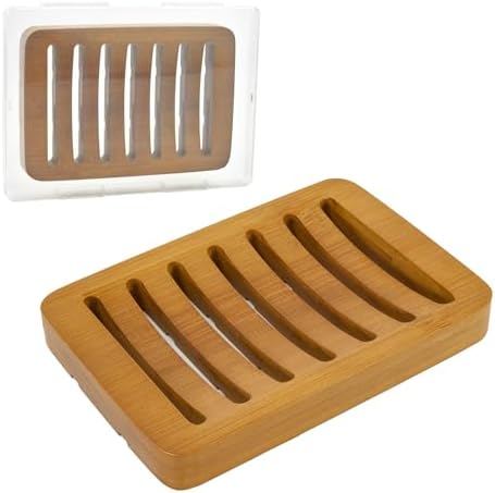 Curved Slotted Wood Soap Dish, 1 Pack, Warm Brown by Unknown