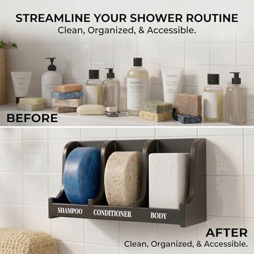 Soap Holder for Shower Wall, 3-Compartment Soap Dish [Patent Pending] - Image 5