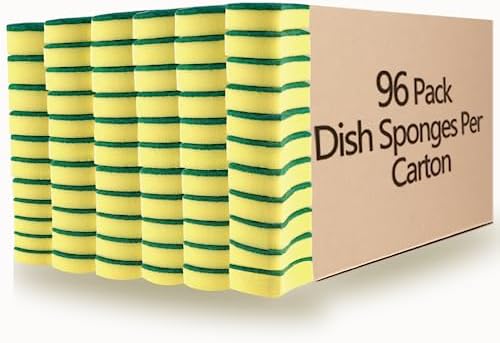 Kitchen Cleaning Sponges,96 Pack Eco Non-Scratch for Dish,Scrub Sponges. by WUHUIXOZ