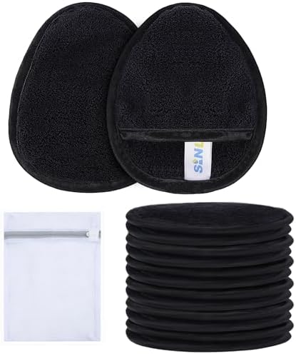 SINLAND Reusable Makeup Remover Pads Black 12 Pack by SINLAND