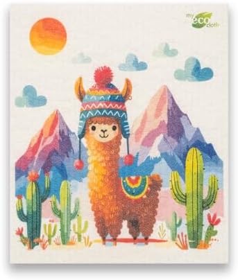 SWEDEdishcloths - Eco Friendly Cellulose Sponge Dish Towels - Mixed Set of 6 (One of Each Design) Llama Swedish Dish Cloths - Image 3