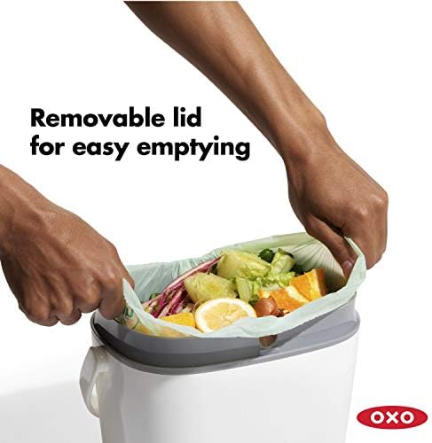 OXO Good Grips Easy-Clean Compost Bin, White, 1.75 Gal/6.62 L - Image 4