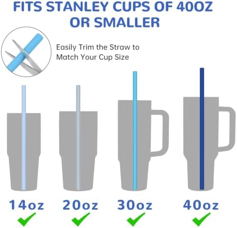 Tomorotec 7PCS Silicone Drinking Straws Fit for Stanley 40 oz 30 oz Tumbler - Image 5