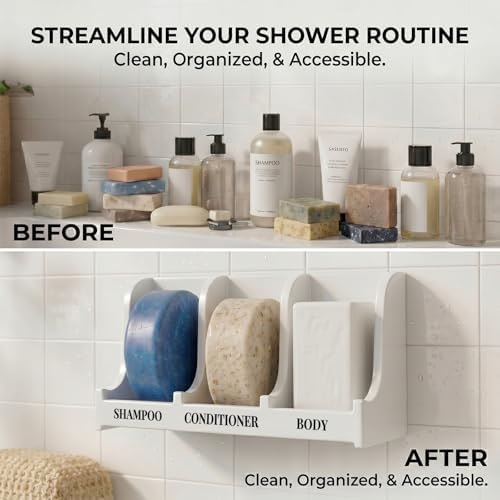 Soap Holder for Shower Wall, 3-Compartment Soap Dish [Patent Pending] - Image 5