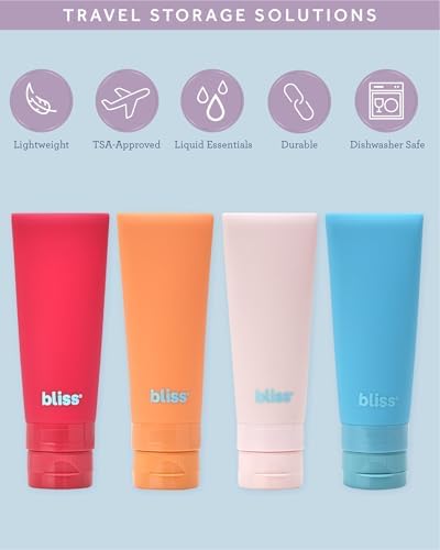 Bliss Travel Bottles Set TSA Approved Leak-Free Refillable Toiletries - Image 2