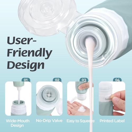 6Pcs Travel Bottles for Toiletries, Silicone Travel Size Containers Set - Image 4