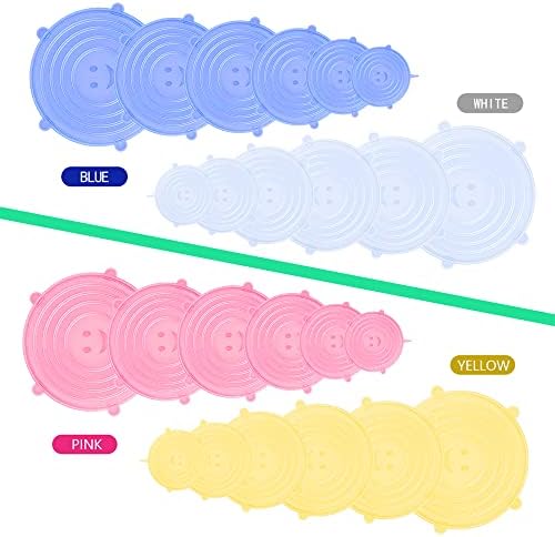 12 pcs Silicone Stretch lids set, 6 Sizes, Reusable Food Storage Covers ，Silicone Bowl Covers，Flexible to Fit All Shape of Containers，Food Cover to Keep Food Fresh (green) - Image 6