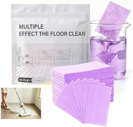 Multi Effect Floor Clean Tablets, 100PCS Multi Surface Floor Cleaning Tablets for Mopping, All Purpose Floor Cleaner for Hardwood, Tile and Wood Floors (Purple, 300PCS) by wekunro