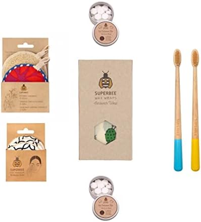 SuperBee Women Eco Gift Box Toothpaste Tablets Bamboo Brush Beeswax Wrap - Image 3
