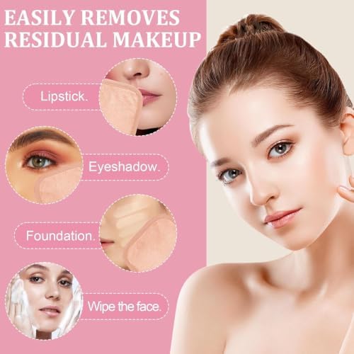 Puomue Makeup Remover Cloth 12 Pack, Ultra Soft and Reusable Microfiber Makeup Remover Towels for All Skin Types, Perfect Face Towels for Women, 6 Inch x 6 Inch, Pink - Image 5