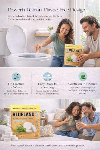 BLUELAND Toilet Bowl Cleaner Tablets. Peppermint Eucalyptus Scent. 30 Tablets. - Image 3