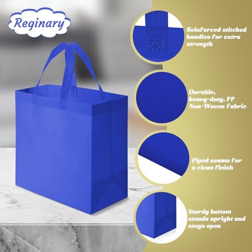 Reginary 100 PCS Non Woven Tote Bags Bulk,Blue - Image 5