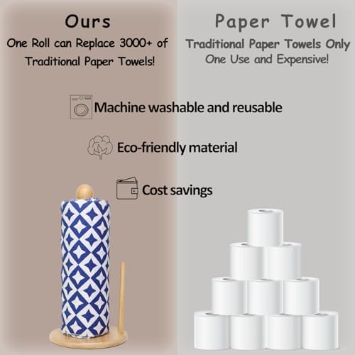 25 Pack Reusable Tissue Paperless Towel Roll Washable Cotton for Kitchen Towels Zero Waste Products Replacement Tissue (RT-F) - Image 3