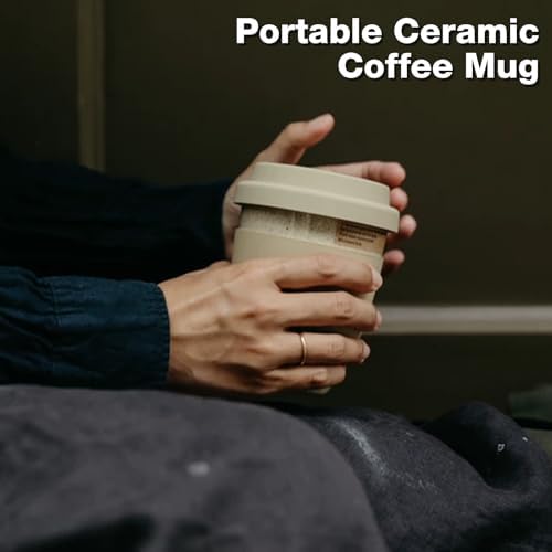 Gencywe Ceramic Travel Mugs with Silicone Lids, 15 oz Portable Coffee Mug Travel Unique To Go Mug, Reusable Coffee Cups with Non-Slip Sleeve, Cappuccino,Tea,Latte,Iced Coffee Cups, Dishwasher Safe - Image 2