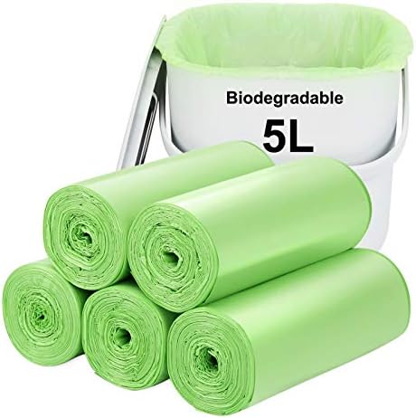 Trash bags 1.3 gallon Biodegradable: Aievrgad Garbage bags for tall kitchen trash can liner, 120 count,Unscented, Heavy Duty, Thickened, for food/kitchen waste or Graden,green 5L by Aievrgad
