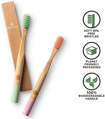 GREENZLA 6 Pack Kids Bamboo Toothbrush | Soft Charcoal Bristles - Image 3