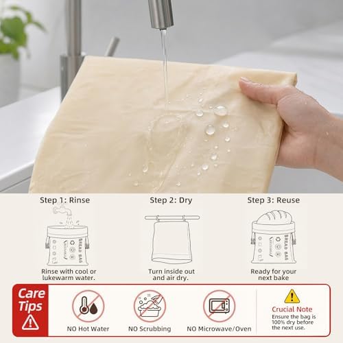 XL Beeswax Bread Bags for Homemade Sourdough,Set of 2 - Image 6