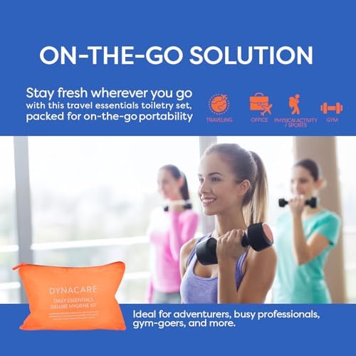 Dynarex DynaCare Daily Hygiene Kit - Travel Essentials Toiletry Bag - Includes TSA Approved Shampoo, Toothbrush Set, Body Lotion and More - Orange, 1 Kit (9-Pieces) (Pack of 2) - Image 4