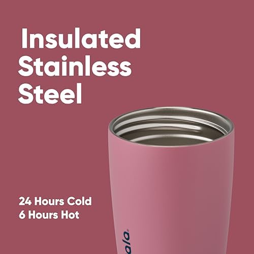 Owala SmoothSip Slider Insulated Stainless Steel Coffee Tumbler, Reusable Iced Coffee Cup, Hot Coffee Travel Mug, BPA Free 12 oz, Crochet Queen - Image 4