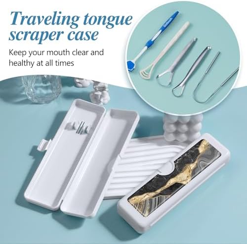 Toothbrush Travel Case - Colorful Pattern, Holder and Covers for Toothbrushes, Includes Tongue Scraper Case - Image 5