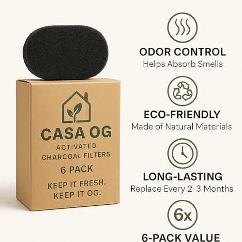 6 Pack Compost Bin Charcoal Filters - Activated Carbon Replacement Discs for Kitchen Compost Buckets & Pails I Eliminates Odors I Eco Friendly & Universal Fit - Image 4