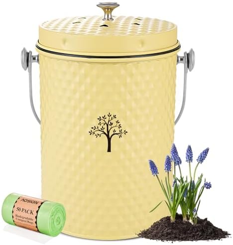 AOSION Countertop Kitchen Odorless Compost Bin with Removable Inner Bucket by AOSIONUSA