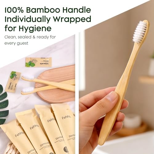50 Pack Bamboo Toothbrushes with Toothpaste 6g Individually Wrapped - Image 5