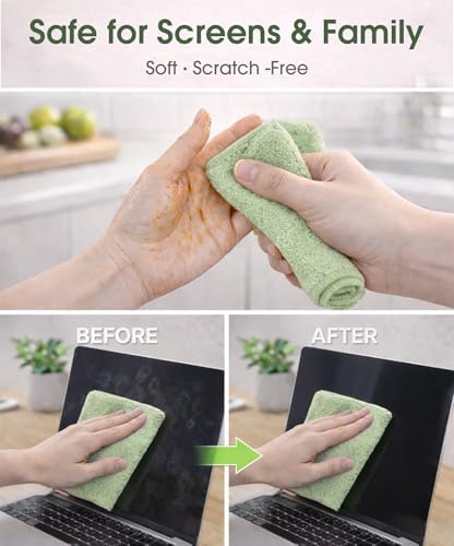 Microfiber Cleaning Cloth Roll - 100 Pack Tear Away Microfiber Paper Towels, Reusable, Washable, Scratch-Free, Kitchen Towels for Car, Home, Kitchen, Glass, Dishes(Bean Green) - Image 4