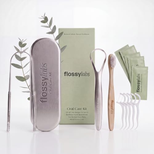 Travel Dental Kit with Tongue Scraper Bamboo Toothbrush by Unknown