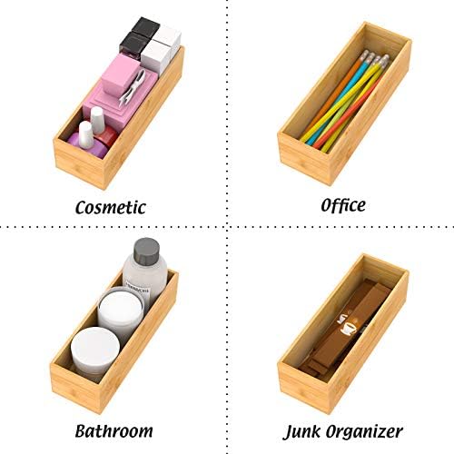 Bamboo Kitchen Drawer Organizer 9"x 3", Storage Box for Utensil Organizer - Image 6