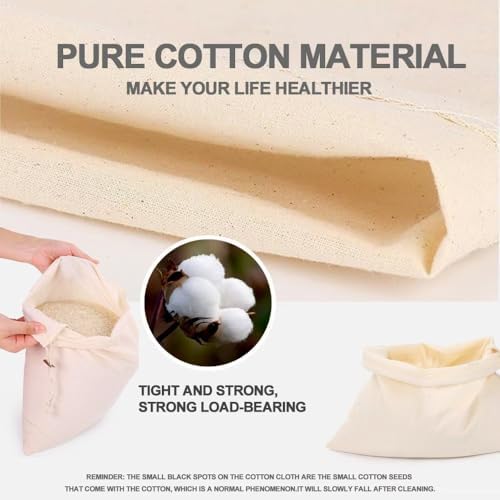 3 Reusable Mesh Produce Bags &3 Organic Cotton Muslin Bags with Spring-Lock Closure Zero Waste Kit for Grocery Shopping, Vegetable, Fruit Storage, Bulk Food, Travel - Image 5
