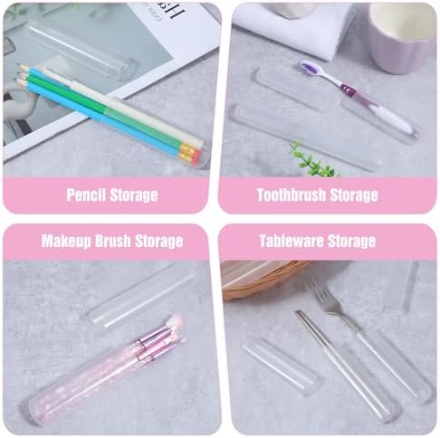 8 PCS Clear Toothbrush Travel Holder, Dust-Proof 7.8”×0.8“ Clear Tooth Brush Travel Case, Portable Tooth Brush Case Travels Storage for Family, Business Trips and Camping - Image 5