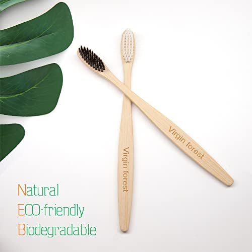 Virgin Forest Bamboo Toothbrushes 8pk, Soft BPA Free Adults Kids - Image 2
