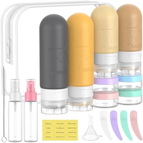 ME.FAN 18 Pack Travel Bottles for Toiletries, TSA Approved, Yellow by MEFAN