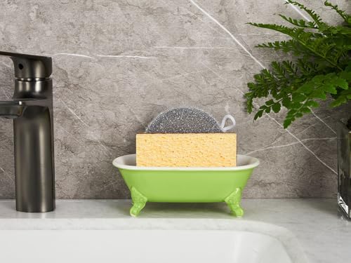 6.5" Ceramic Mini Clawfoot Bathtub Soap Dish,Bar Soap Holder,Lime - Image 6