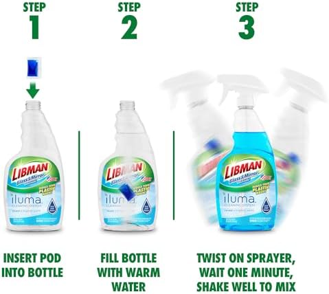 Libman Iluma Glass & Mirror Cleaner Refill Pods, 3 Pack - Image 3